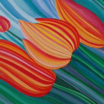 Pintura titulada "Tulips #2, from the…" por Nata Korpusova, Obra de arte original, Acuarela