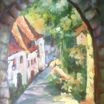 Pintura intitulada "Old street" por Nata New, Obras de arte originais, Óleo