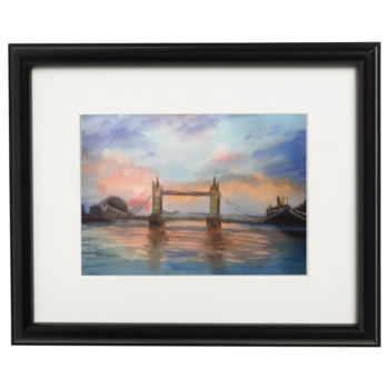 Картина под названием "Tower bridge" - Nata New, Подлинное произведение искусства, Акварель