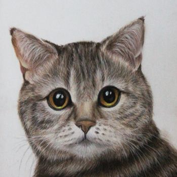 「the cat」というタイトルの描画 Nata Newによって, オリジナルのアートワーク, パステル