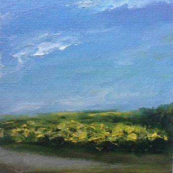 Painting titled "Sunflowers field" by Nata New, Original Artwork