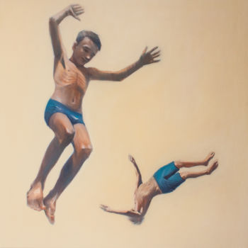 Pittura intitolato "Falling" da Nata Zaikina, Opera d'arte originale, Olio