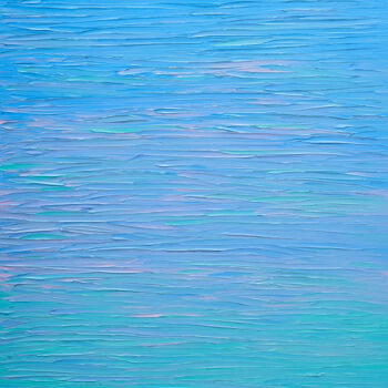 Painting titled "Azure" by Nataliia Sydorova, Original Artwork, Oil Mounted on Wood Stretcher frame