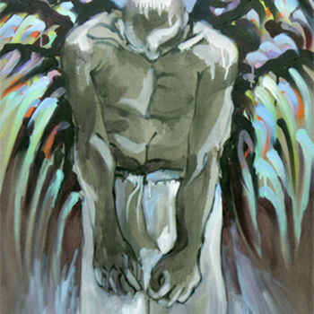 Malerei mit dem Titel "L'ANGE TRISTE" von Natacha Kolson, Original-Kunstwerk, Öl