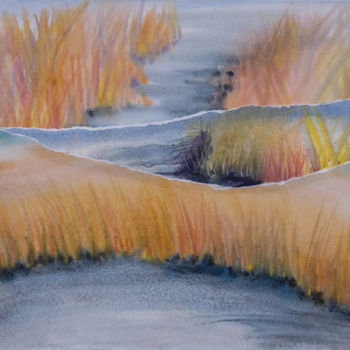 Peinture intitulée ""EVERGLADES GRIS "" par Natacha Kolson, Œuvre d'art originale, Aquarelle