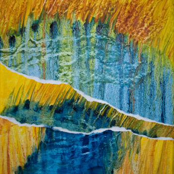 Peinture intitulée ""JEUX D'EAU OCRE"" par Natacha Kolson, Œuvre d'art originale, Huile