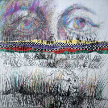 Рисунок под названием ""REVE DU LION DANS…" - Natacha Kolson, Подлинное произведение искусства, Цифровая фотография