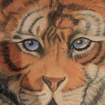 Painting titled "Le tigre" by Lilia'Art 35, Original Artwork