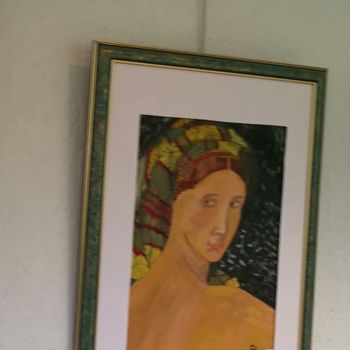 Malarstwo zatytułowany „Sujet B le regard d…” autorstwa Lilia'Art 35, Oryginalna praca, Olej