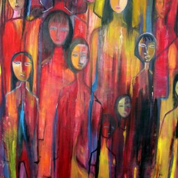 Painting titled "PEOPLE    huile sur…" by Natacha, Original Artwork