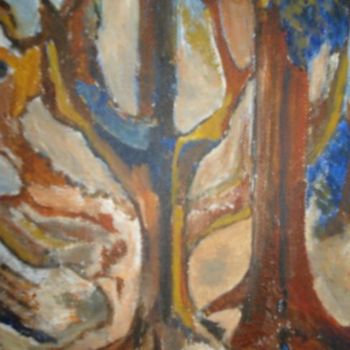 Peinture intitulée "ARBRES    huile sur…" par Natacha, Œuvre d'art originale