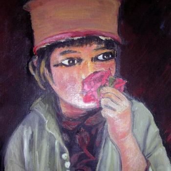 Painting titled "JEUNE AFGHAN" by Natacha, Original Artwork