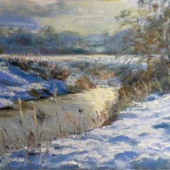 Картина под названием "Морозное утро" - Ната Чаривна, Подлинное произведение искусства, Масло