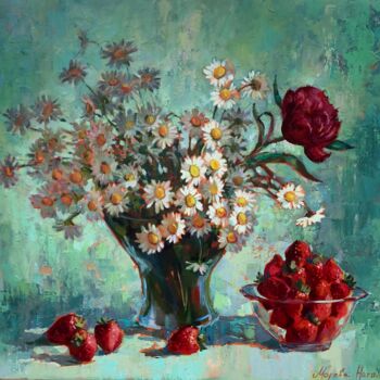 Malerei mit dem Titel "Strawberry moods" von Natalia Moreva, Original-Kunstwerk, Öl