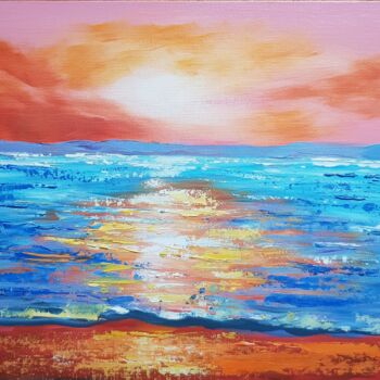 Картина под названием "Sunset. Impasto." - Natalia Ostonen (Tarasova), Подлинное произведение искусства, Масло