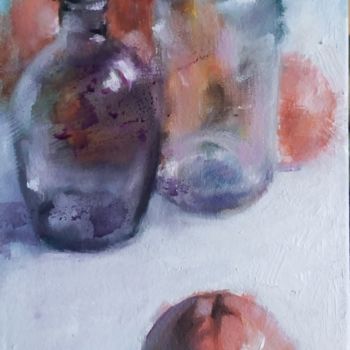 Картина под названием "Бутылки" - Natalia Nikolenko, Подлинное произведение искусства, Масло