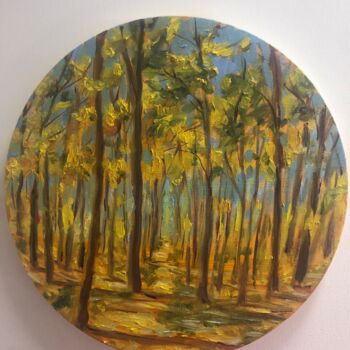 Malerei mit dem Titel "Your autumn" von Natala Azarna, Original-Kunstwerk, Öl Auf Andere starre Platte montiert
