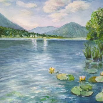 Malerei mit dem Titel "Летом на озере.jpg" von Natalia Farstova, Original-Kunstwerk, Aquarell