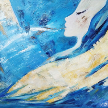 Pintura intitulada "Wind and angel" por Natali Oniks, Obras de arte originais, Óleo