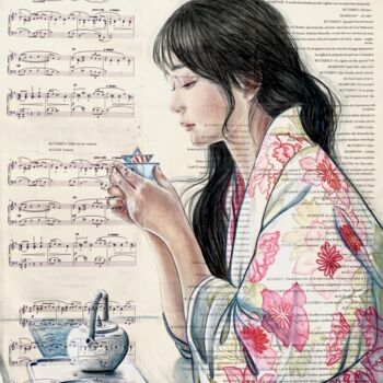 "Two cups of tea" başlıklı Tablo Natali Part tarafından, Orijinal sanat, Suluboya