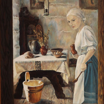 Картина под названием "Window to the old S…" - Natali Shtainfeld-Borovkov, Подлинное произведение искусства