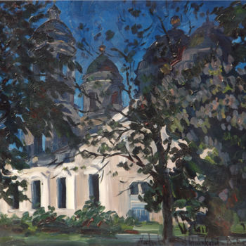 Pintura intitulada "White night in Sank…" por Natali Shtainfeld-Borovkov, Obras de arte originais, Óleo