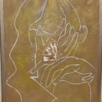 Pittura intitolato "Золотая пыльца" da Natalia Asadchih (Intuitive Art), Opera d'arte originale, Acrilico