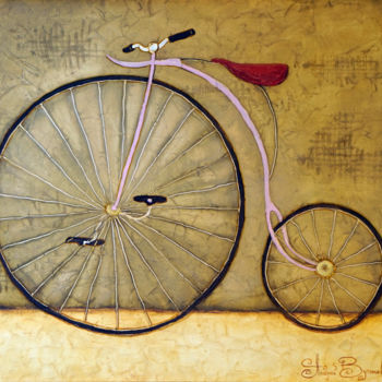 Peinture intitulée ""Ретро велосипед" А…" par Natalia B, Œuvre d'art originale, Huile