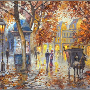 绘画 标题为“"Осень в городе", В…” 由Natalia B, 原创艺术品, 油