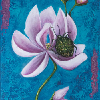 Painting titled "Magnolia" by Natalia Berezina (natimade), Original Artwork, Acrylic