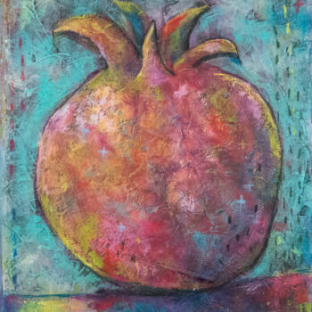 Peinture intitulée "Pomegranate" par Natalia Berezina (natimade), Œuvre d'art originale, Acrylique