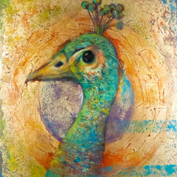 Painting titled "Bird that brings lu…" by Natalia Berezina (natimade), Original Artwork, Acrylic