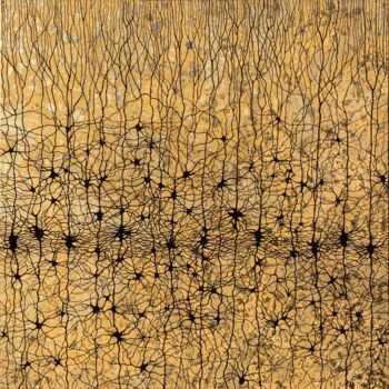 Painting titled "Neurons XIII" by Natalia Bienek, Original Artwork, Acrylic Mounted on Wood Stretcher frame