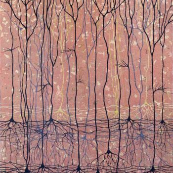 Картина под названием "Landscape of the Co…" - Natalia Bienek, Подлинное произведение искусства, Акрил Установлен на Деревян…