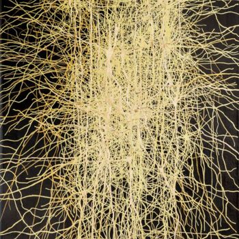 Painting titled "Neurons X" by Natalia Bienek, Original Artwork, Acrylic Mounted on Wood Stretcher frame