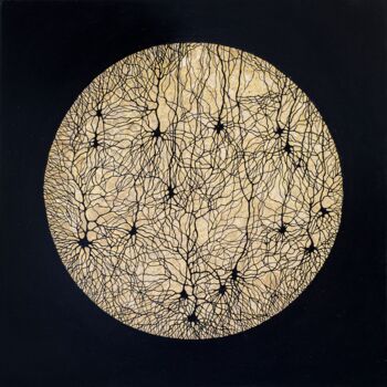 Malarstwo zatytułowany „Neurons XIX” autorstwa Natalia Bienek, Oryginalna praca, Akryl Zamontowany na Drewniana rama noszy