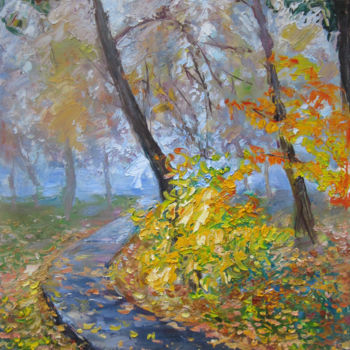 Peinture intitulée "foggy-morning-36x24…" par Natalia Boicenko, Œuvre d'art originale, Huile