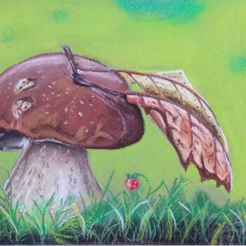 Dibujo titulada "Mushroom" por Natalia Bokhanova, Obra de arte original, Pastel