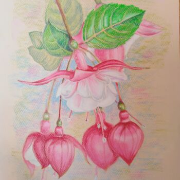 Drawing titled "Fuchsia" by Natalia Bokhanova, Original Artwork, Chalk