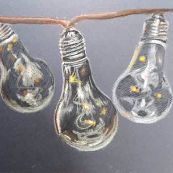 Tekening getiteld "Bulbs" door Natalia Bokhanova, Origineel Kunstwerk, Pastel