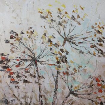 Painting titled "Autumn Hogweed" by Natalia Bykova, Original Artwork, Oil