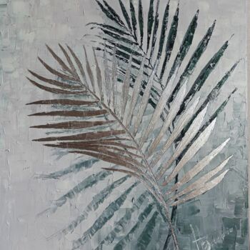 Painting titled "Fern leaves" by Natalia Bykova, Original Artwork, Oil