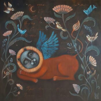 Painting titled ""Ключ от твоих снов"" by Natalia Chaikovskaia, Original Artwork, Tempera