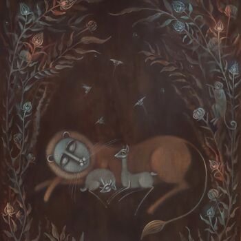 Peinture intitulée ""Безмятежность полн…" par Natalia Chaikovskaia, Œuvre d'art originale, Tempera