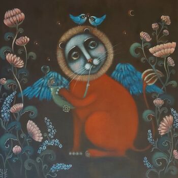 Peinture intitulée ""Мерцали звезды"" par Natalia Chaikovskaia, Œuvre d'art originale, Tempera
