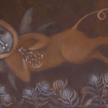 Картина под названием "Dissolving in the p…" - Наталья Чайковская, Подлинное произведение искусства, Темпера
