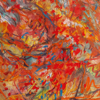 Картина под названием "Orange delight" - Natalia Chernogolova, Подлинное произведение искусства, Масло