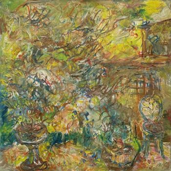 Pittura intitolato "English Garden" da Natalia Chernogolova, Opera d'arte originale, Olio Montato su Telaio per barella in l…