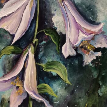 Pintura intitulada ""LILIES"" por Natalia Czarnecka-Diling, Obras de arte originais, Acrílico
