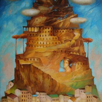 Pittura intitolato "Вавілонська башта" da Natalia Derevianko, Opera d'arte originale